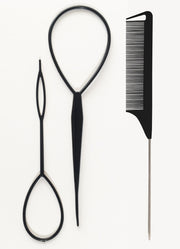 Hair Braiding Tools Comb Set Hairdressing Tress Device Hair Puller Pin Four-piece Set Household Modeling Tail Comb New — 5