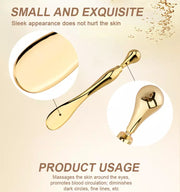 Eye Cream Stick Roller For Face Metal Spatula Puff Applicator Eye Cream Massager Facial Cream Massage Sticks Eye Metal Makeup Spatula Eye Wand 10cm — 10
