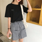 Women Short Sleeve T-shirts Loose Casual Letter Embroidery — 4