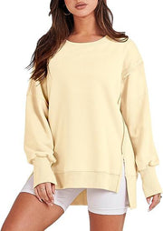 Solid Oversized Sweatshirt Crew Neck Long Sleeve Pullover Hoodies Tops Fashion Fall Women Clothes Winter — 3