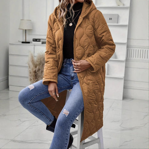 Zipper Hooded Thickened Jacket Cotton Clothes Women's Clothes