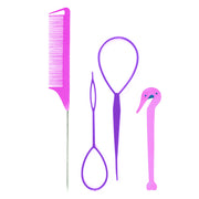 Hair Braiding Tools Comb Set Hairdressing Tress Device Hair Puller Pin Four-piece Set Household Modeling Tail Comb New — 6