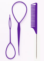 Hair Braiding Tools Comb Set Hairdressing Tress Device Hair Puller Pin Four-piece Set Household Modeling Tail Comb New — 3