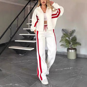 Fashion Two-piece Women's White Sports Suit Loose Sports Shirt Casual Pants Sets Sportswear Women Clothes Tracksuit Women Outfits — 4