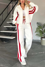 Fashion Two-piece Women's White Sports Suit Loose Sports Shirt Casual Pants Sets Sportswear Women Clothes Tracksuit Women Outfits — 11