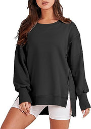 Solid Oversized Sweatshirt Crew Neck Long Sleeve Pullover Hoodies Tops Fashion Fall Women Clothes Winter — 9