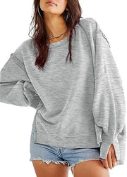 Solid Oversized Sweatshirt Crew Neck Long Sleeve Pullover Hoodies Tops Fashion Fall Women Clothes Winter — 10