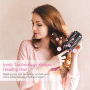Multifunctional Hair Dryer Hot Air Brush Style Women Hair Straightener Curler One Step Electric Blow Dryer Brush — 6