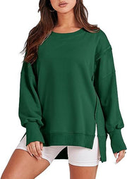 Solid Oversized Sweatshirt Crew Neck Long Sleeve Pullover Hoodies Tops Fashion Fall Women Clothes Winter — 5