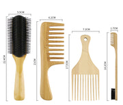 Big Tooth Smooth Hair Brush, Hair Comb, Bamboo Comb — 4