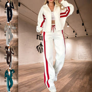 Fashion Two-piece Women's White Sports Suit Loose Sports Shirt Casual Pants Sets Sportswear Women Clothes Tracksuit Women Outfits — 1